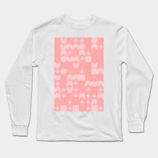 Girly Pinkish Geometric Pattern - Flowers & Stars #22 Long Sleeve T-Shirt